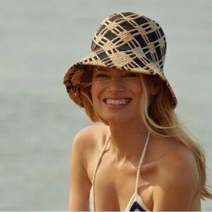 NWT Anthropologie Woven Ribbon Cloche Hat